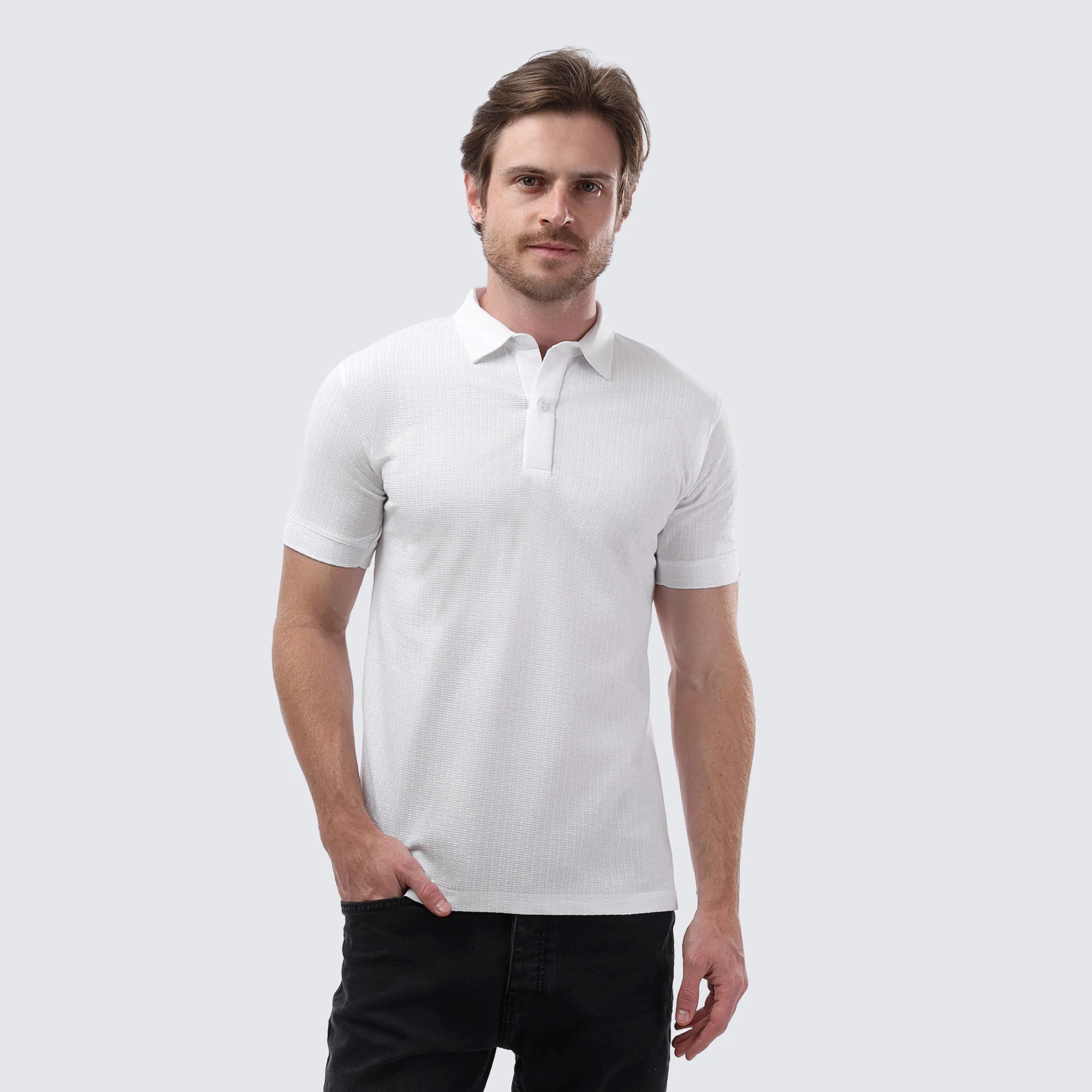Jacquard polo T-shirt - Image 5